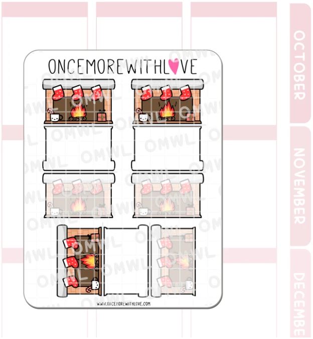 Fireplace Foldover | Sticker Sheet