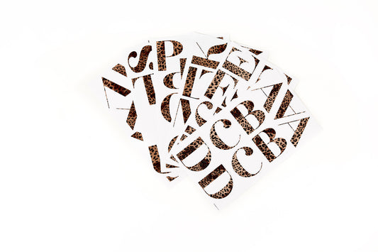 Cheetah Alphabet Stickers