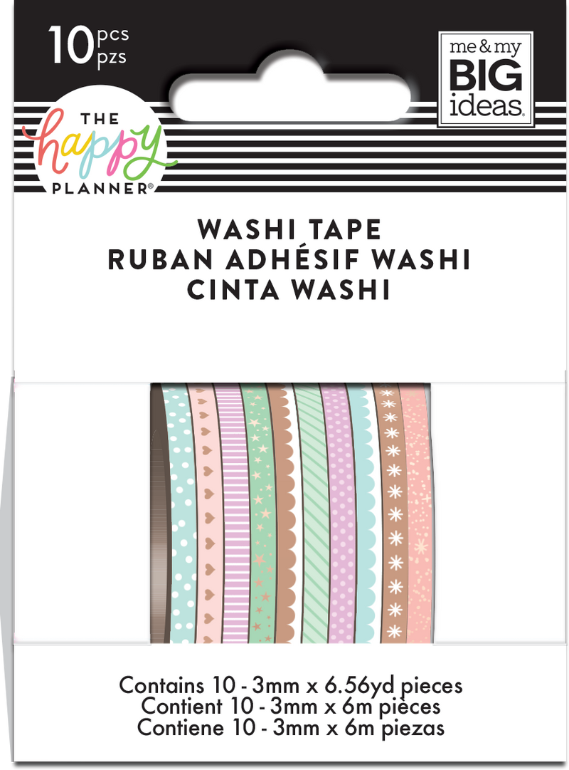 Pastels Skinny Washi Tape