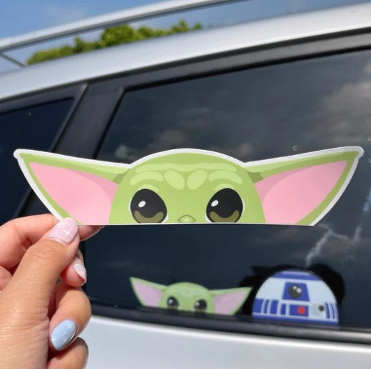 Baby Yoda Peeker | Car Decal