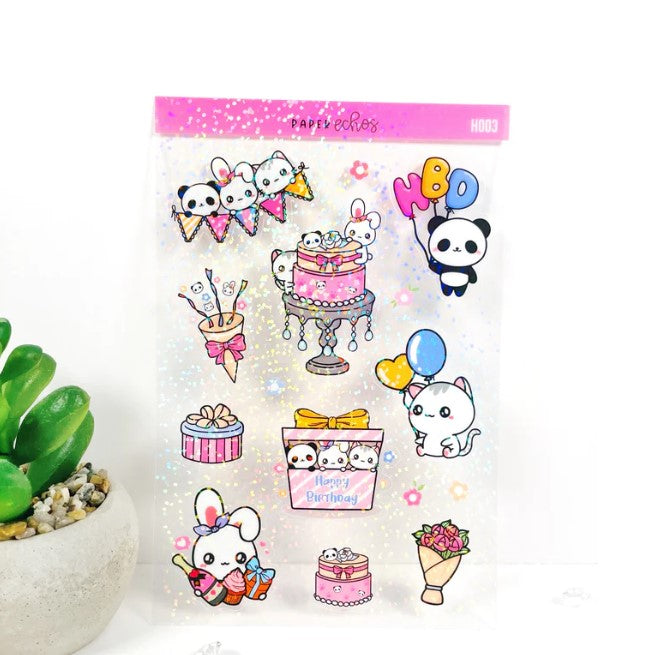 Birthday Holographic | Clear Sticker Sheet