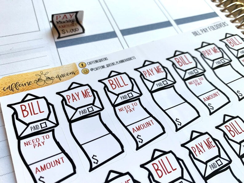 Bill Due Foldover | Sticker Sheet