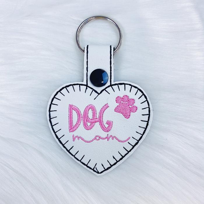 Dog Mom Heart Feltie Snap-Tab Charm