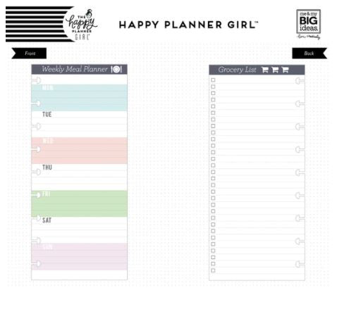 Classic Weekly Meal Planner - Half Sheets - Daydreamer