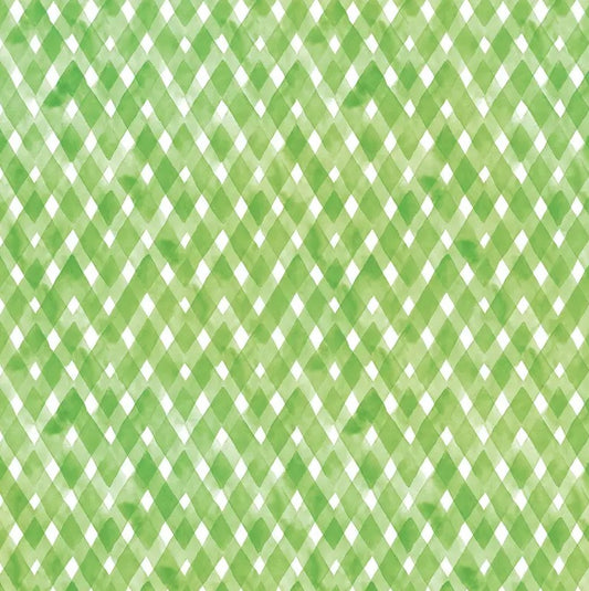 Green Watercolor Plaid | 12x12 Patterned Paper