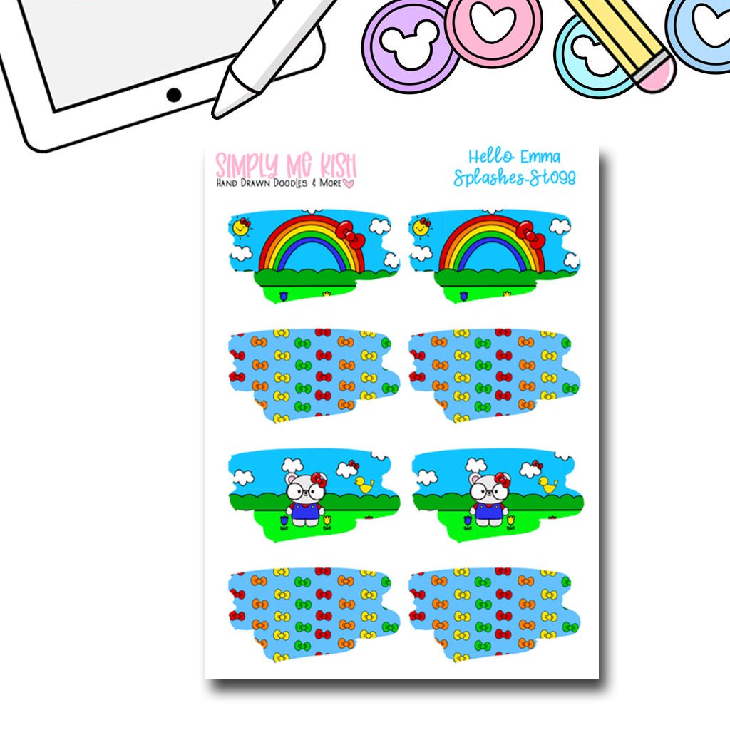 Hello Emma Splashes | Sticker Sheet