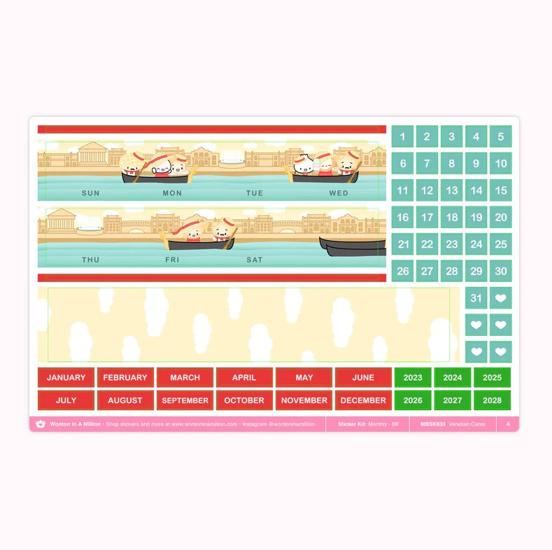 Italy - Venetian Canal | Monthly Sticker Kit (B6)