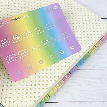 FOIL Mini Monthly Tabs | Mini Sheet