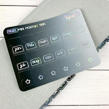 FOIL Mini Monthly Tabs | Mini Sheet