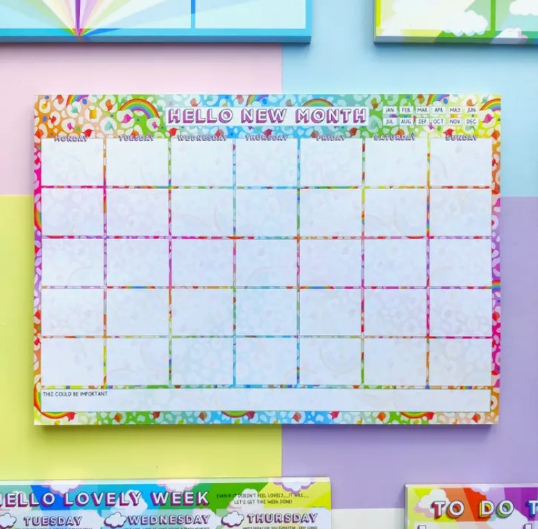 Monthly Rainbow Leopard Planner Deskpad