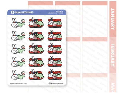 Movie with Lil' Friends | Sticker Sheet