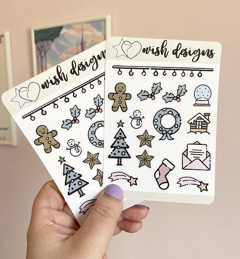 Pastel Christmas Deco | Sticker Sheet