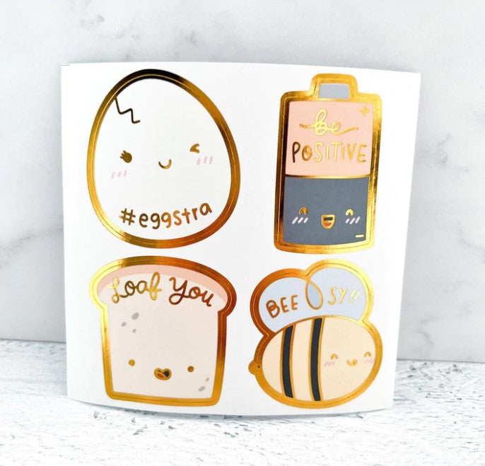 Positive Puns | Foiled Sticker Sheet