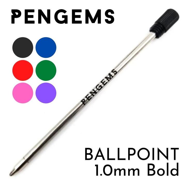 PENGEMS® Ballpoint Refill Ink Cartridges 1.0mm Bold