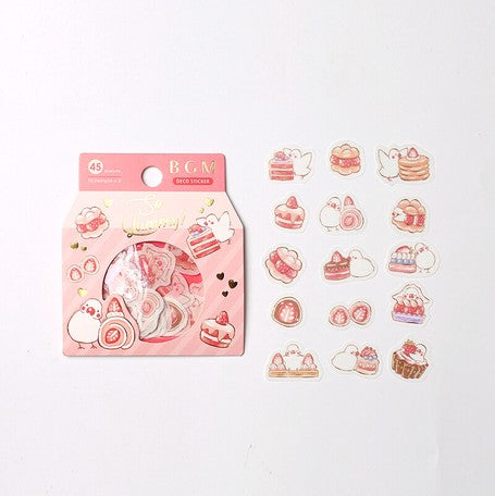 Strawberries - Washi Paper Flake Stickers