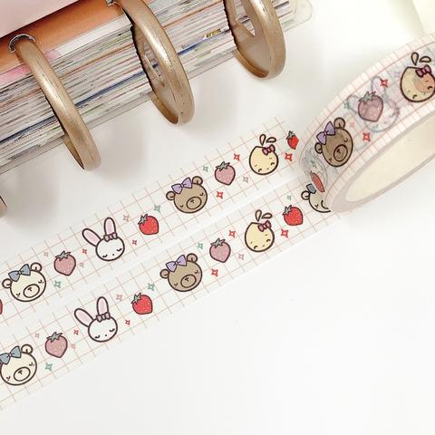 Tinta And Friends - Strawberry and Grid | Washi
