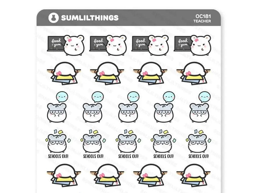 Teacher Hamster | Sticker Sheet