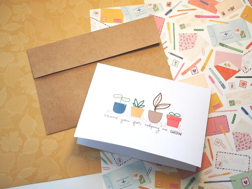 Thank You For Helping Me Grow | Greeting Card