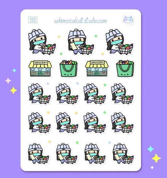 Winter Grocery Shopping | Sticker Sheet