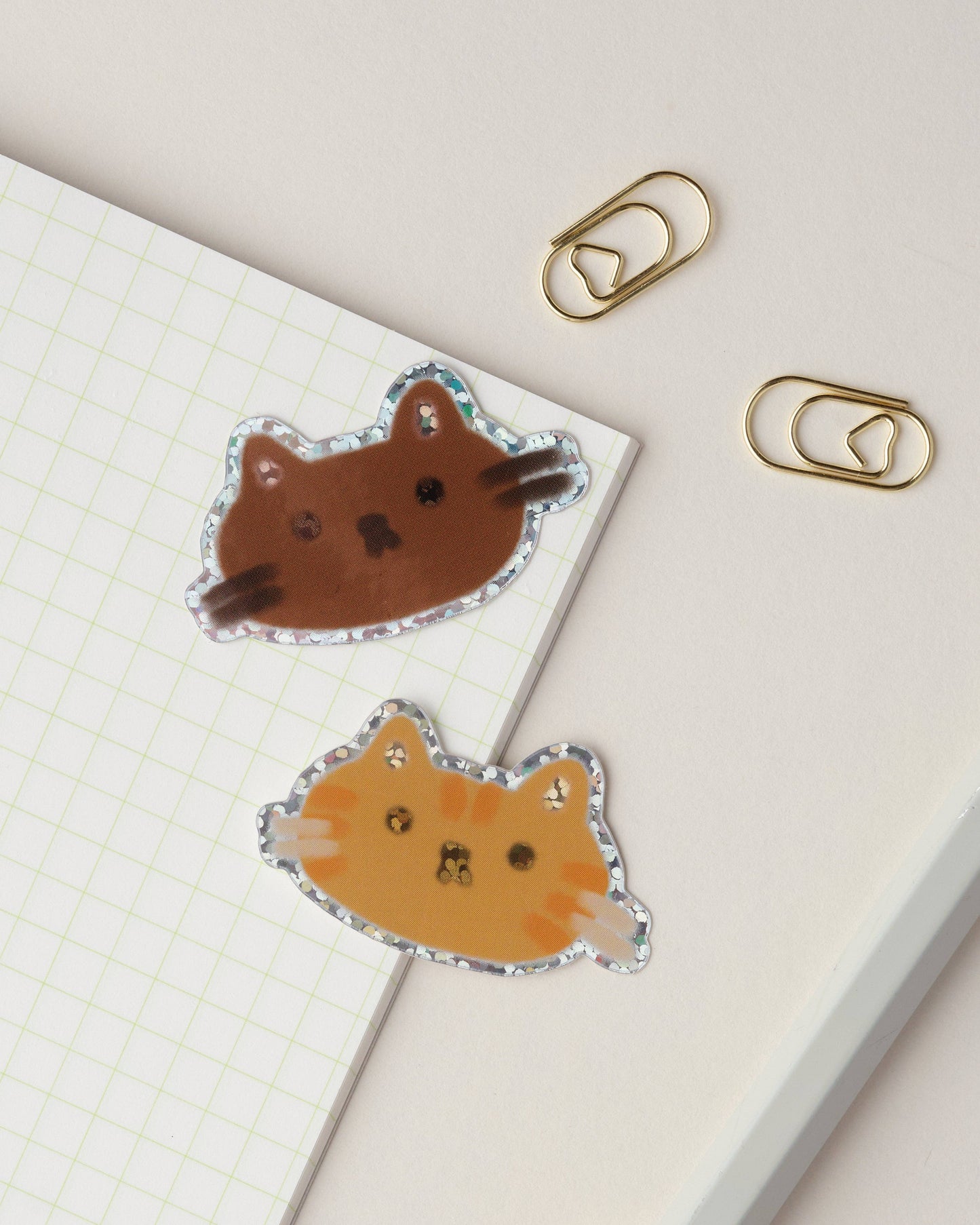Brown Cat | Holographic Sticker