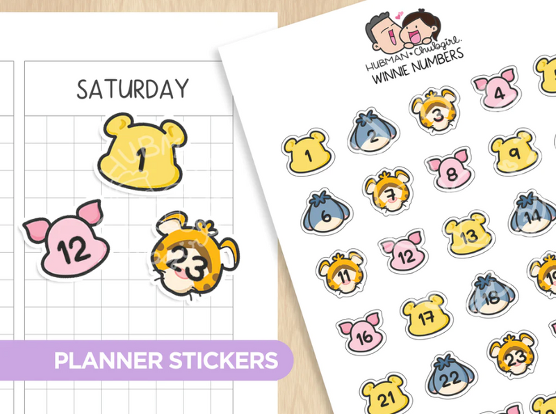 Winnie Numbers | Sticker Sheet