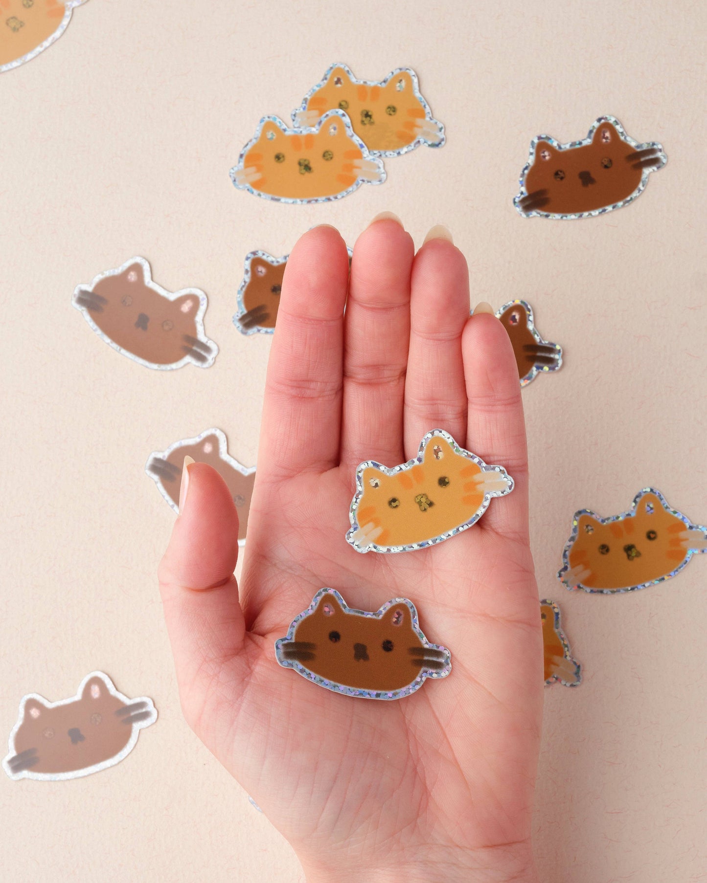 Brown Cat | Holographic Sticker