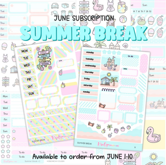 *PRESALE* Krels Creations - Summer Break | June 2026 STICKERS & WASHI Subscription
