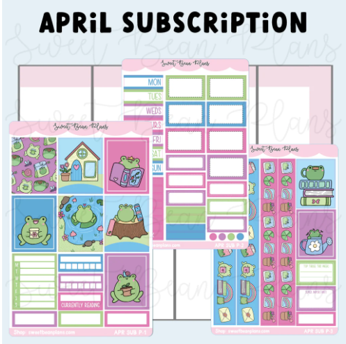 Sweet Bean Plans | APRIL 2026 WASHI & STICKER Subscription