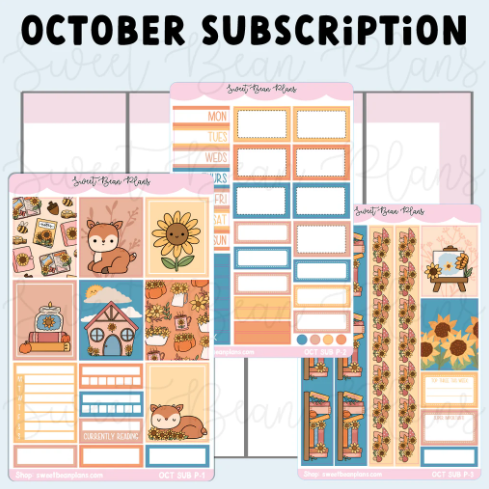 Sweet Bean Plans | OCTOBER 2025 WASHI & STICKER Subscription