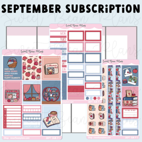 Sweet Bean Plans | SEPTEMBER 2025 WASHI & STICKER Subscription