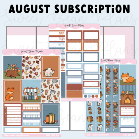 Sweet Bean Plans | AUGUST 2025 WASHI & STICKER Subscription
