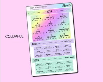 2024 Hobonichi Cousin Yearly Overview | Sticker Kit