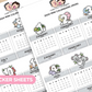 2024 Mini Themed Calendars (Mon) | Sticker Sheet