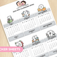 2024 Mini Themed Calendars (Mon) | Sticker Sheet