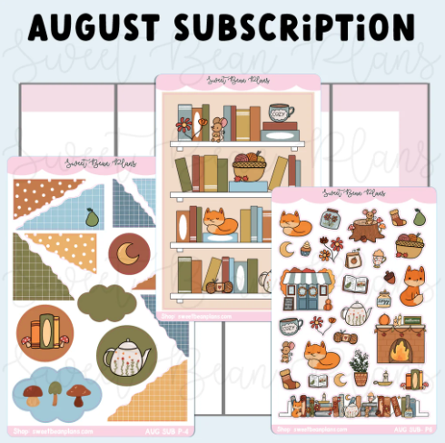 Sweet Bean Plans | AUGUST 2025 WASHI & STICKER Subscription
