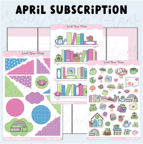 Sweet Bean Plans | APRIL 2026 WASHI & STICKER Subscription