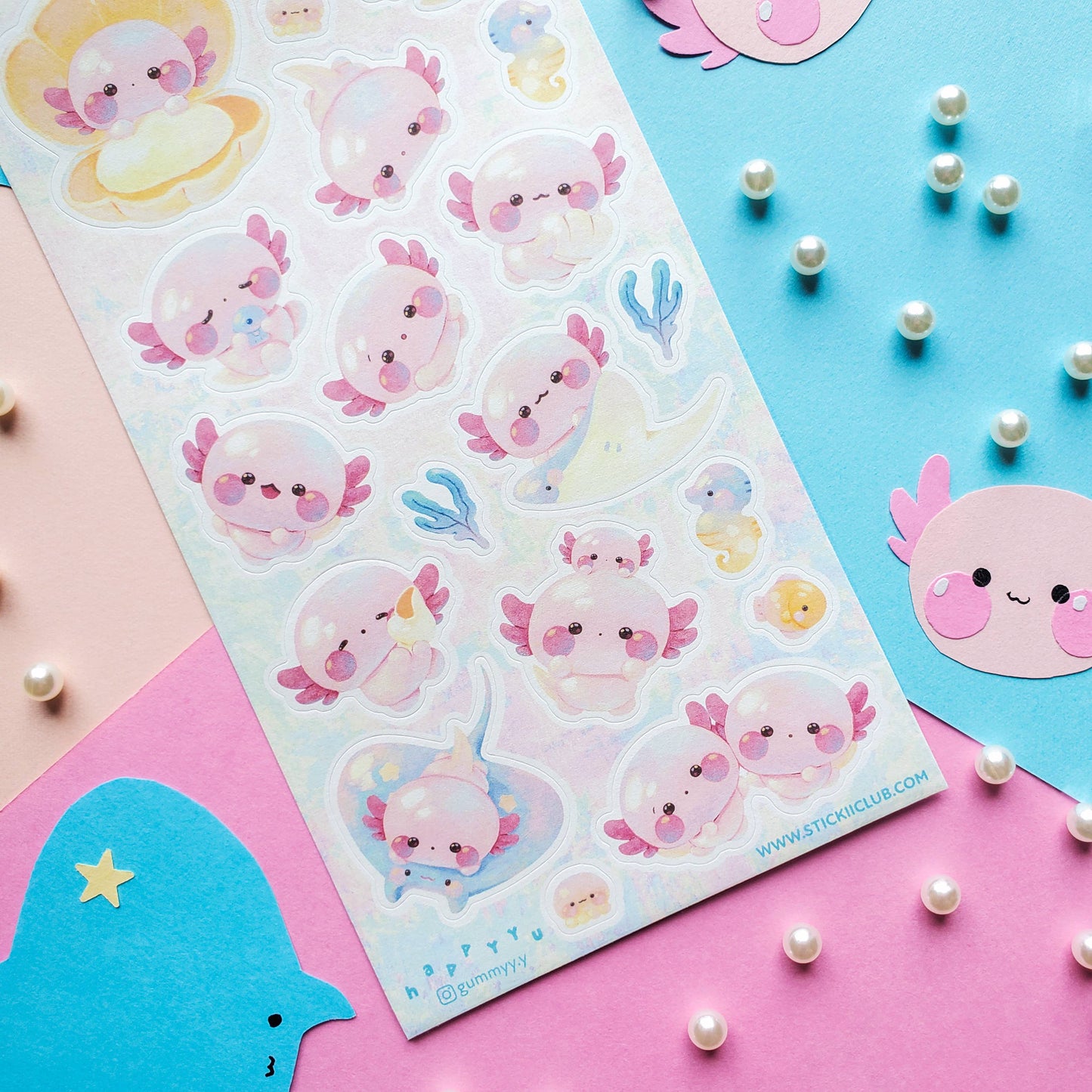 Adorable Axolotls | Sticker Sheet