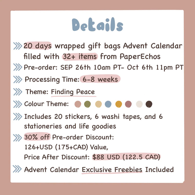 *PRESALE* Paper Echos | 2025 - 20 Days Advent Calendar