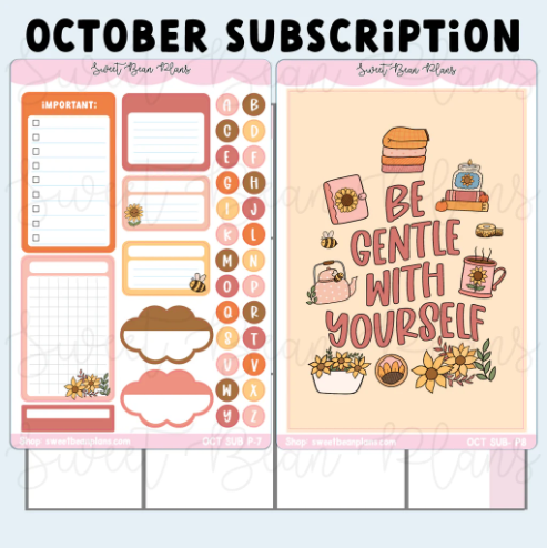 *PRESALE* Sweet Bean Plans | OCTOBER 2025 WASHI & STICKER Subscription
