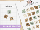 Date Dots - Squirrelly Acorn | Sticker Sheet