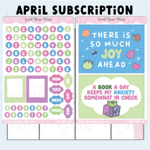 Sweet Bean Plans | APRIL 2026 WASHI & STICKER Subscription