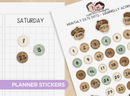 Monthly Date Dots - Squirrelly Acorn | Sticker Sheet