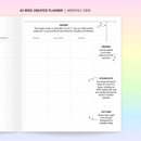 Rainbow - A5W - Weekly (Undated, Half Year) | Planner Bundle