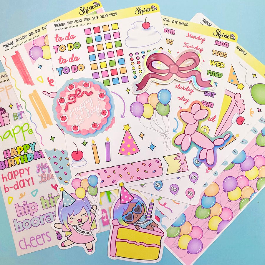Shine Sticker Studio - Birthday Girl | April 2026 Subscription