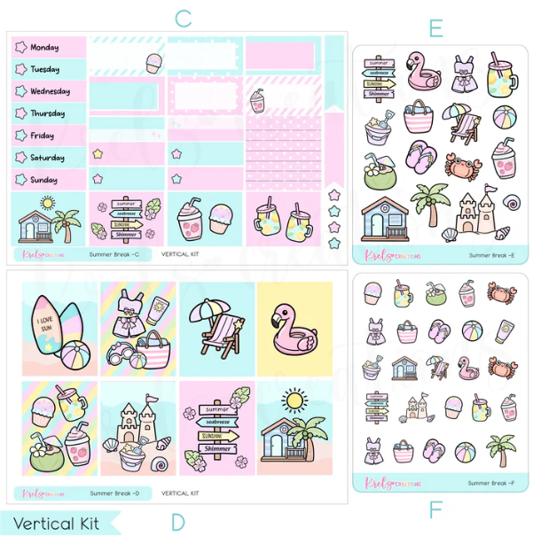 *PRESALE* Krels Creations - Summer Break | June 2026 STICKERS & WASHI Subscription