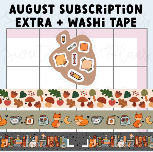 Sweet Bean Plans | AUGUST 2025 WASHI & STICKER Subscription