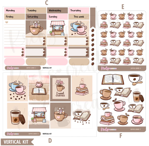 Krels Creations - Coffee Lover | January 2026 STICKERS & WASHI Subscription