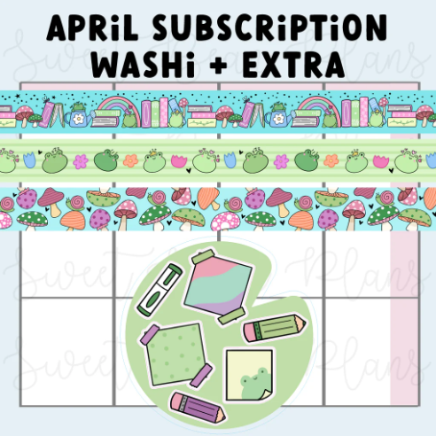 Sweet Bean Plans | APRIL 2026 WASHI & STICKER Subscription