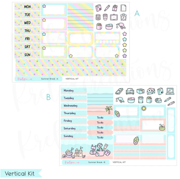 *PRESALE* Krels Creations - Summer Break | June 2026 STICKERS & WASHI Subscription