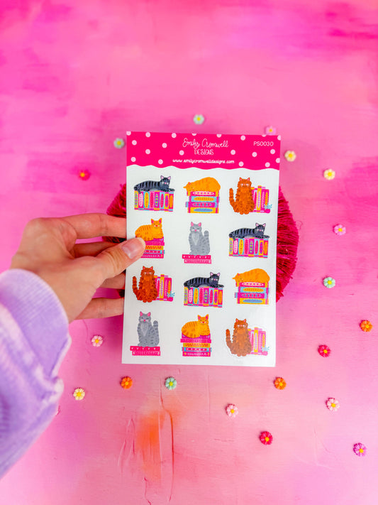 Bookish Kitties | Sticker Sheet